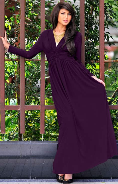 Paige Elegant Evening Maxi Dress Gown Long Sleeve Stretchy Outfit Gcgme