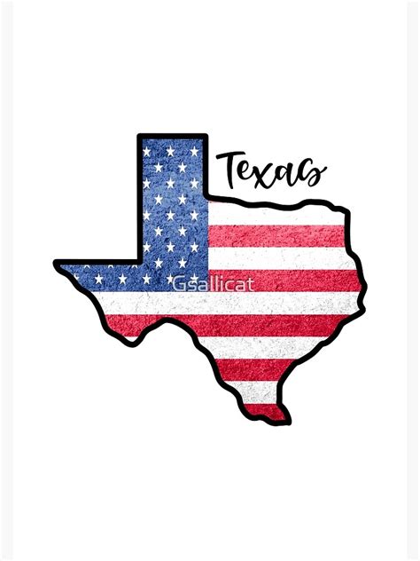 Texas State Outline With Patriotic Usa American Flag Photographic