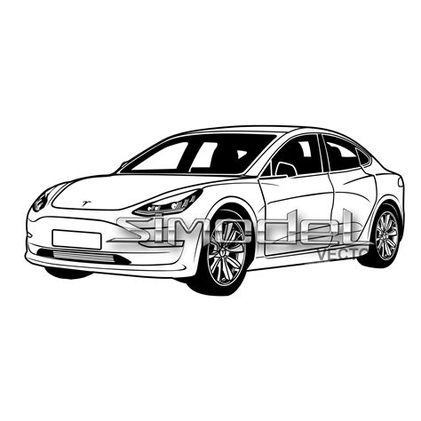 Tesla Model 3 Svgaiepsdxfpngpdf Svgpng Shadow In 2022 Car