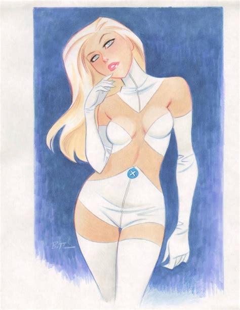 rule 34 1girls blonde hair blue eyes bruce timm clothed emma frost female female only lipstick