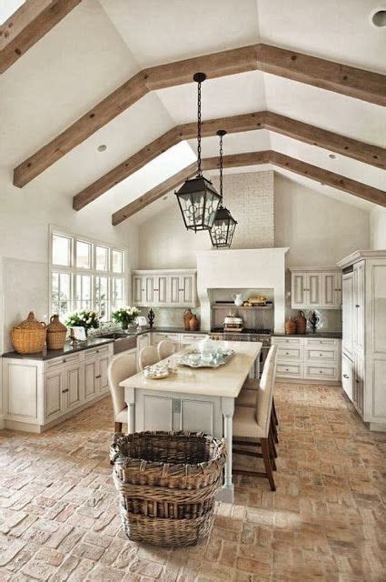 Love The Brick Floor Look French Farmhouse Kitchen French Country