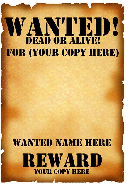 Wanted Poster Template Free Printable Free Wanted Poster Templates
