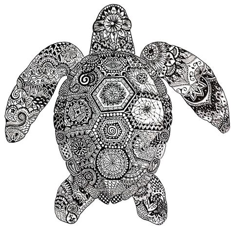 Zentangle Turtle Coloring Pages