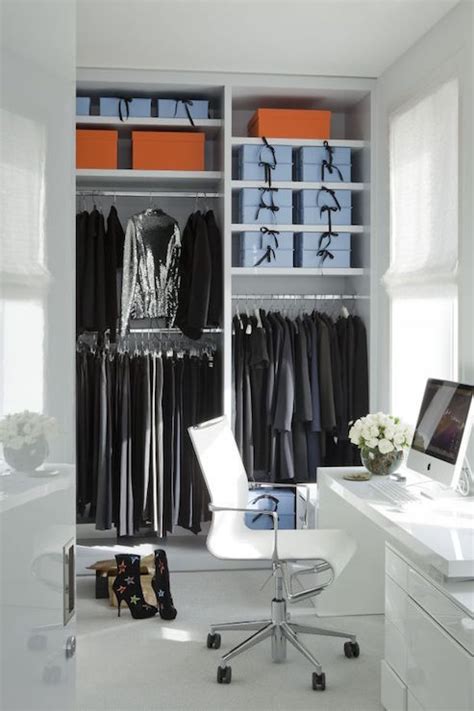 Collection of the best walk in closet design ideas. Desk in Walk In Closet - Contemporary - Closet