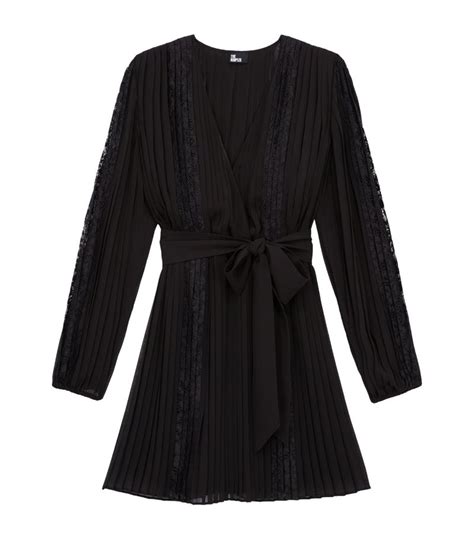 Womens The Kooples Black Lace Wrap Dress Harrods Uk