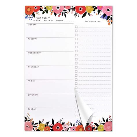 Buy Foral Weekly Meal Planner Magnetic Notepad For Fridge With 80g 50