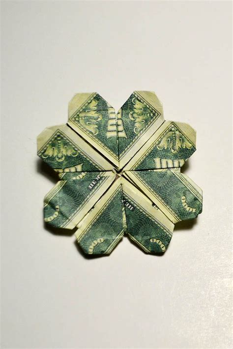 Money Clover Origami Dollar Shamrock Tutorial Diy Folded No Glue Very