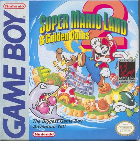 Super Mario Land 2 6 Golden Coins 1992 Game Boy Box Cover Art