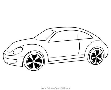 Volkswagen Beetle Car Coloring Page For Kids Free Cars Printable