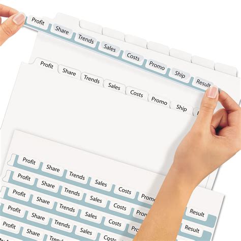 Great for organizing projects or keeping records. AVE11447 Avery Print & Apply Clear Label Dividers w/White ...