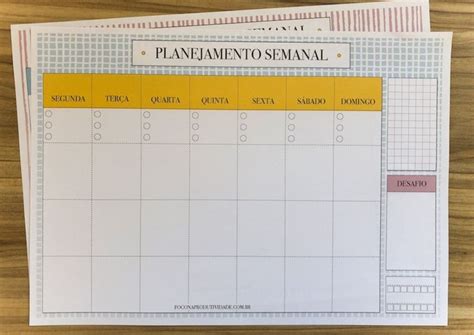 Planner 2020 Completo Só Com Arquivos Grátis Planner Semanal Para