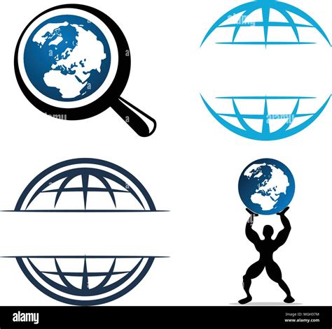 World Globe Logo Design Template Set Stock Vector Image And Art Alamy