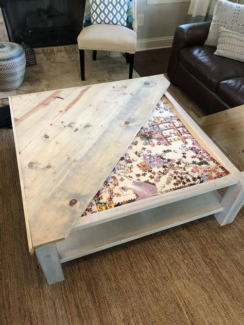 It's always so aggravating to be missing a piece and now an unfinished puzzle can be put out of the cats reach before they get a chance to knock various. Built a puzzle table / coffee table. : woodworking
