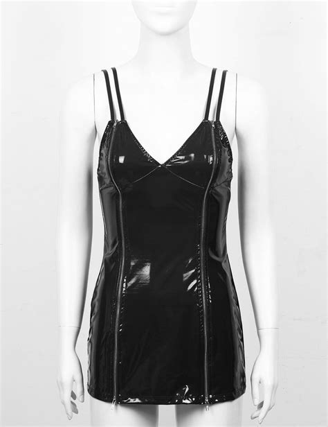 sexy women shiny wetlook leather bodycon short mini dress evening party clubwear ebay