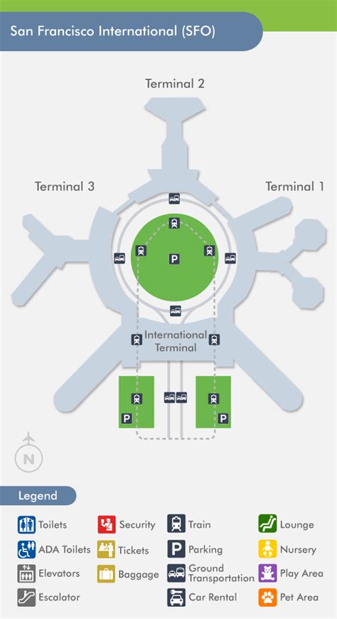San Francisco Airport Sfo Terminal Map