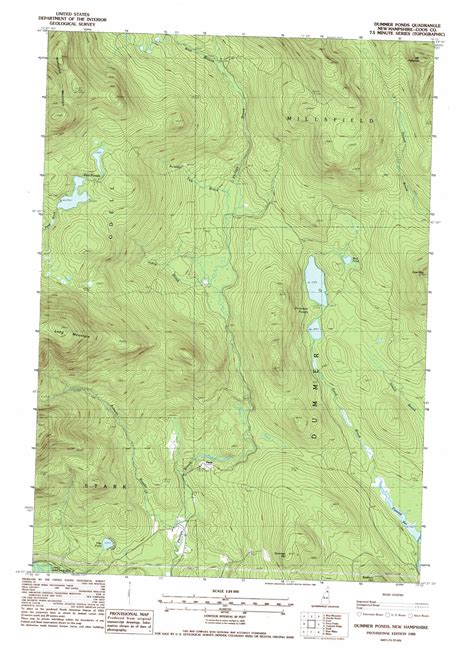 Dummer Ponds Topographic Map 124000 Scale New Hampshire