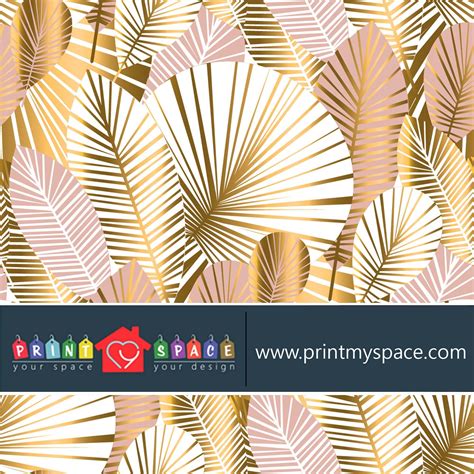 Rose Gold Tropical Palm Leaf Wallpaper Traditional Or Removable Peel