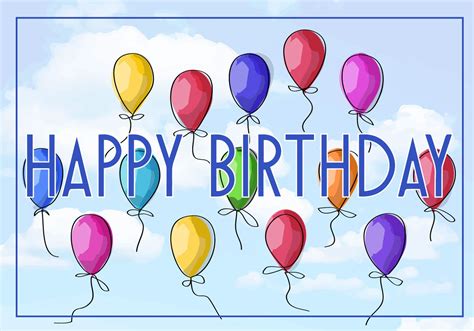Free Vector Illustration Of A Happy Birthday Greeting Card For Web