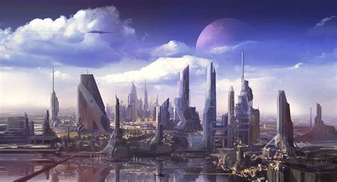 Metropolis Of Tomorrow Futuristic City Fantasy City Fantasy Landscape