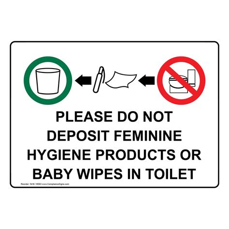 Restroom Etiquette Sign Do Not Deposit Feminine Hygiene Products