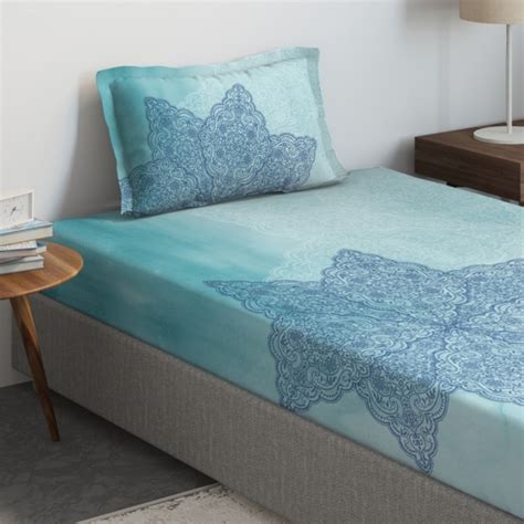 Ddecor Cherish Printed 2 Pc Single Bedsheet Set 152 X 224 Cm Blue