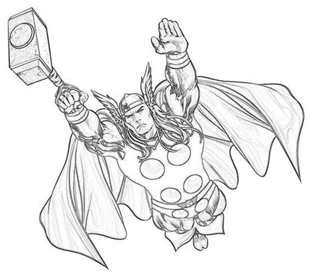 Drawings Thor (Superheroes) – Printable coloring pages
