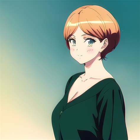 Anime Girls Novel Ai Face Redhead Anime Gradient Looking At Viewer Short Hair Wallpaper
