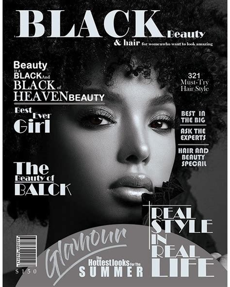 The Front Cover Of Black Beauty Magazine With An Image Of A Womans Face