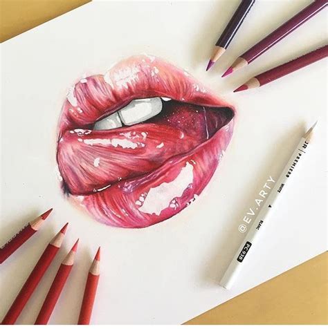 Lips Drawing 👄 Lips Drawing Color Pencil Art Lip Drawing