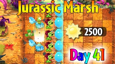 Plants Vs Zombies 2 Jurassic Marsh Day 41 Walkthrough Youtube