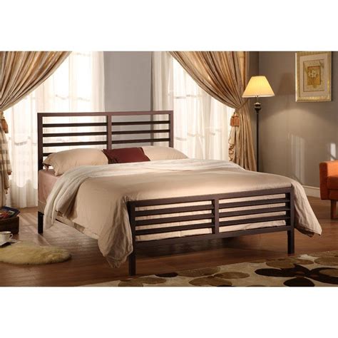 Its iron headboard and footboard are adorned with four suspended rings each. K & B Furniture Metal Headboard - Bronze, Size: Full ...