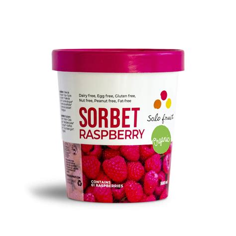 Organic Raspberry Sorbet Solo Fruit