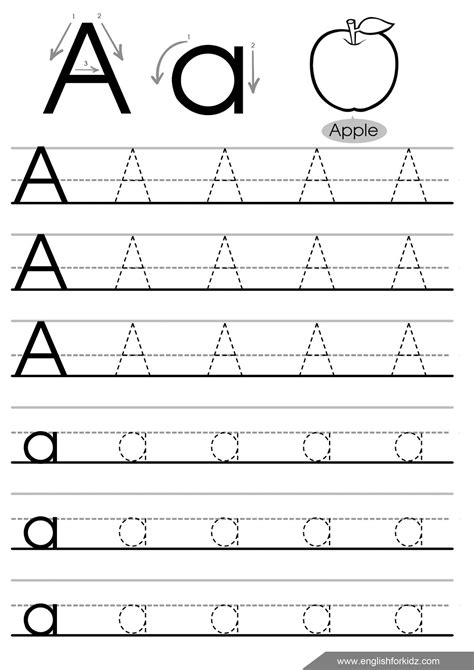 Letter Tracing Worksheet For Kindergarten