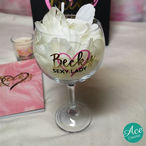 SEXY LADY Birthday Gift Set With Personalised Candle Gin Etsy