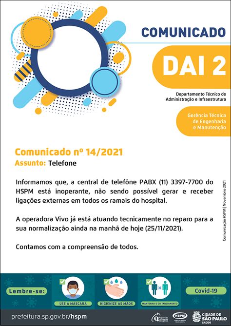 Comunicado HSPM Secretaria Municipal da Saúde Prefeitura da Cidade