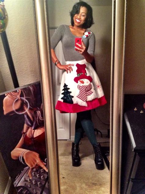 Diy Tacky Christmas Party Outfit Idea Can T Find A Sweater How About A Christmas Tree Skirt