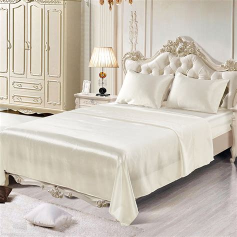 MeAddHome Summer Silk Sheets China Solid Silk Bedspreads Bed Linen 4 Pcs of Silk Pillowcase ...