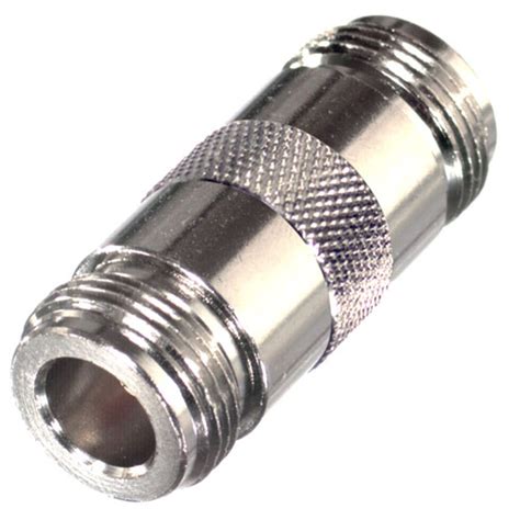 N Female To N Female Straight Barrel Adapter Silver Plated Body