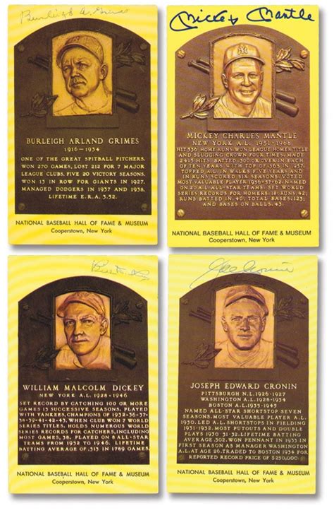 Autographed Yellow Hall Of Fame Plaque Collection 50
