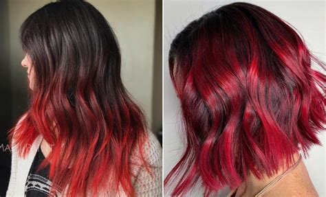 If you're a more discreet type, simply add a few slices of red throughout the lengths of your hair for a more subtle finish, or glow up like this instagrammer and turn. 23 Red and Black Hair Color Ideas for Bold Women | StayGlam