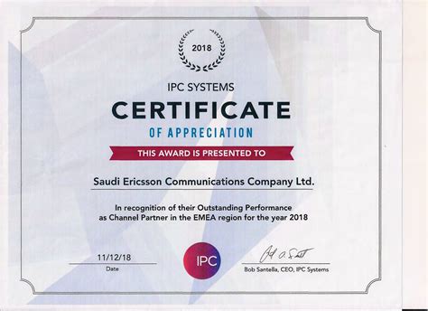 Saudi Ericsson | Saudi Ericsson gets IPC Award for Outstanding Performance
