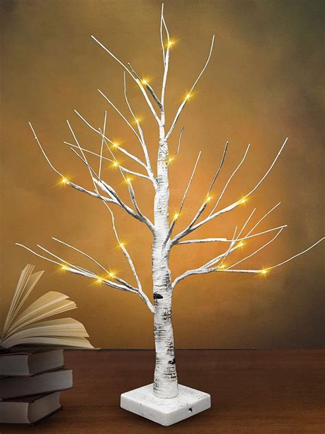 Exquisite Pre Lit White Birch Christmas Tree 24 Inch Etsy