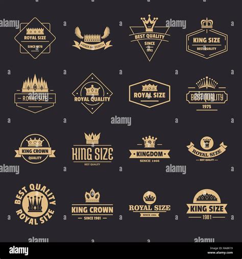 Crown Royal Logo Conjunto De Iconos Estilo Sencillo Imagen Vector De