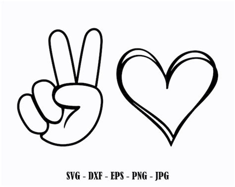 Peace Love SVG Hand Peace Sign Svg Png Peace Hand Svg Peace - Etsy