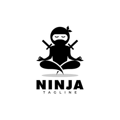 Premium Vector Black Ninja Logo Design Illustration