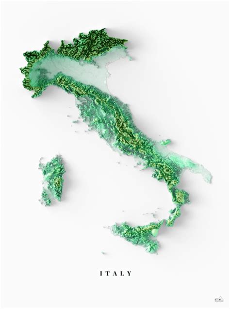 Italy Relief Map Wondering Maps