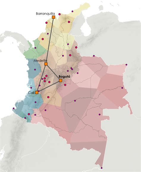 El Mapa De La Red Urbana De Colombia Mapas De El Orden Mundial Eom