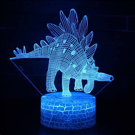 Dinosaur 3d Night Light Led Lamps Seven Colors Touch Led With Remote
