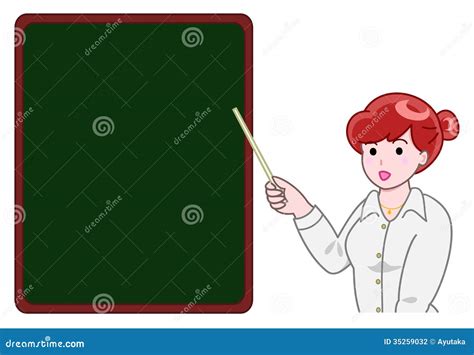 Teacher Pointing A Blackboard Stock Vector Illustration Of Explaining Teaching 35259032