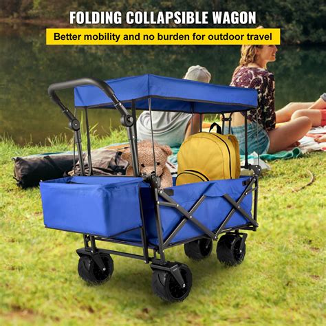 Vevor Extra Large Collapsible Garden Cart With Removable Canopy